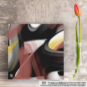 Toile Tendance de 8x8" Art Abstrait Noir Blanc Poudre