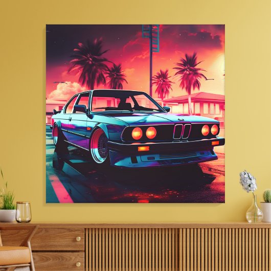 Toile Tendances Synthwave - BMW Classics AI-Génération A (Insitu(Salon))