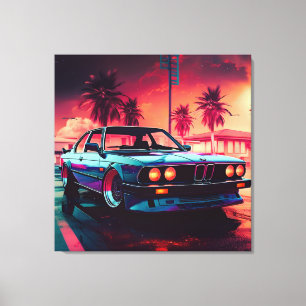 Toile Tendances Synthwave - BMW Classics AI-Génération A