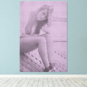 Toile Tender Black&Lilac Halftone Effet Sitting Girl (Insitu (Plancher de Bois))