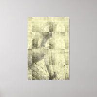 Tender Black&Yellow Halftone Effet assise fille