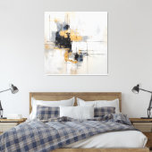 Toile tendue abstrait noir blanc or  (Insitu(Chambre))