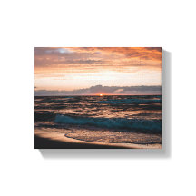 Toile tendue avec image de vagues de plage