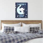 Toile tendue éléphant bébé pêchant 4 étoiles (Insitu(Chambre))