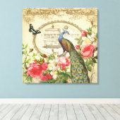 Toile tendue Peacock vintage (Insitu (Plancher de Bois))