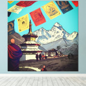 Toile Tengboche Monastery Everest View Artwork (Insitu (Plancher de Bois))