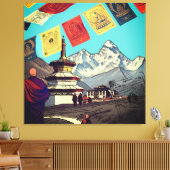 Toile Tengboche Monastery Everest View Artwork (Insitu(Salon))