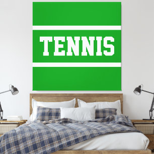 Toile TENNIS Amusant Athlétique Vert Clair Rayures Blanc