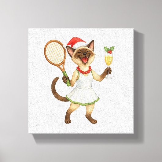 Toile Tennis Christmas themed for Cat Lovers  (Recto)