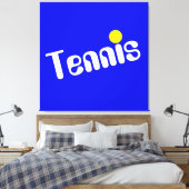 Toile TENNIS cool Blanc Jaune Diagonal Sur Bleu Vive (Insitu(Chambre))