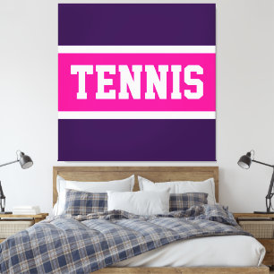 Toile TENNIS Fun Bold Athlétique Violet Rose Blanc Rayur