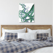 Toile Tentacles de pieuvre vert et bleu (Insitu(Chambre))