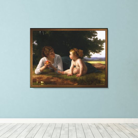 Toile Tentation par William Bouguereau (Insitu (Plancher de Bois))