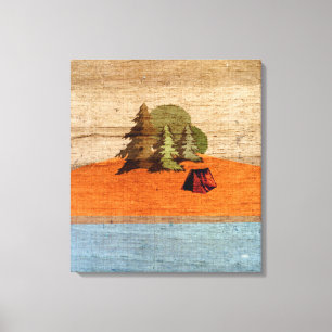 Toile Tente de plein air Camping dans les bois Bois Look