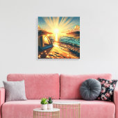 Toile Tente sur une Plage Camping à thème (Insitu(Salon))