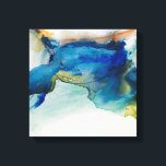 Toile Terrain Abstrait - Bleu<br><div class="desc">Terrain Abstrait II par Sisa Jasper. Forme indéniable faite de bleus profonds,  de verts et de couleurs d'accent.</div>