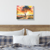 Toile Terrain de coucher de soleil paisible (Insitu(Chambre))
