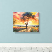 Toile Terrain de coucher de soleil paisible (Insitu (Plancher de Bois))