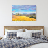 Toile Terrain de tournesol en Toscane Peinture à l'huile (Insitu(Chambre))