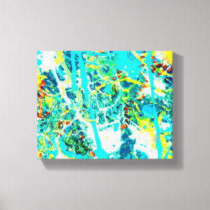 Toile Terre 2 Point Oh Vert Cyan Abstrait