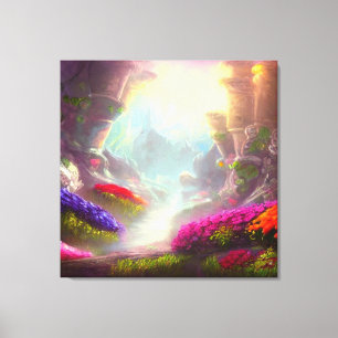 Toile Terre de lumière et de toadstools Mur Art