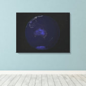 Toile Terre entière la nuit montrant les lumières de la  (Insitu (Plancher de Bois))