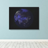 Toile Terre entière la nuit montrant les lumières de la  (Insitu (Plancher de Bois))
