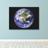 Toile Terre entière montrant l'Amérique du Nord 3 (Insitu (Plancher de Bois))