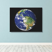 Toile Terre entière montrant l'Amérique du Sud (Insitu (Plancher de Bois))