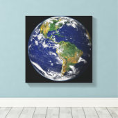 Toile Terre entière montrant l'hémisphère occidental (Insitu (Plancher de Bois))