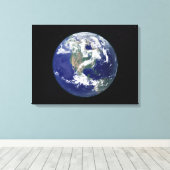 Toile Terre entièrement éclairée centrée sur l'Amérique (Insitu (Plancher de Bois))