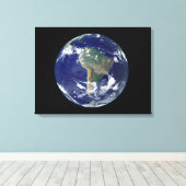 Toile Terre entièrement éclairée centrée sur l'Amérique  (Insitu (Plancher de Bois))