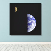 Toile Terre & Lune Comme Vu De L'Espace (Insitu (Plancher de Bois))