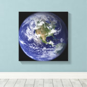 Toile Terre montrant l'hémisphère occidental (Insitu (Plancher de Bois))