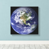 Toile Terre montrant l'hémisphère occidental (Insitu (Plancher de Bois))
