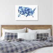 Toile Terre que j'aime - Carte des États-Unis (Insitu(Chambre))