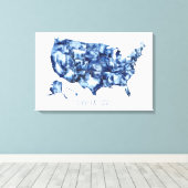 Toile Terre que j'aime - Carte des États-Unis (Insitu (Plancher de Bois))
