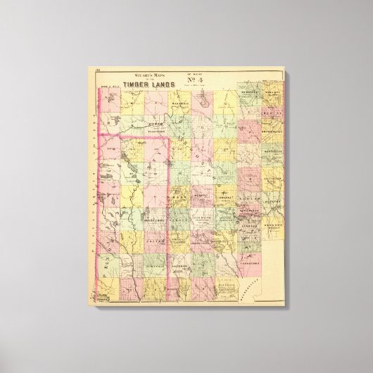Toile Terres en bois 4 Carte Atlas (Recto)