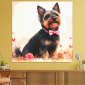 Toile Terrier australien avec Rose - Saint Valentin (Insitu(Salon))