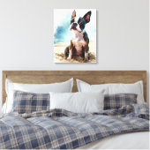 Toile Terrier De Boston Sur La Plage (Insitu(Chambre))