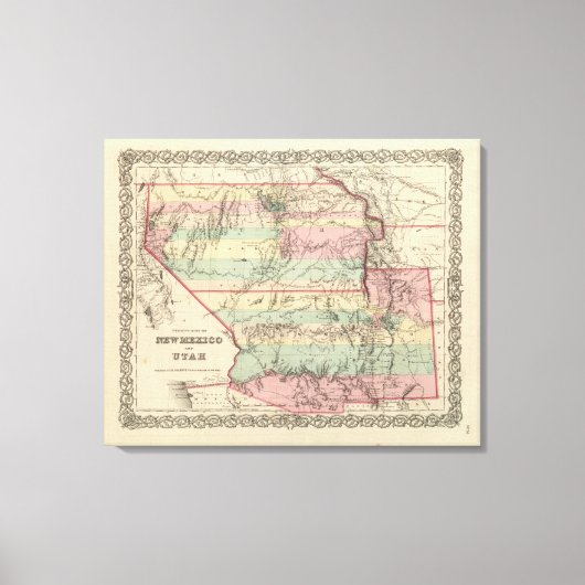 Toile Territoires du Nouveau-Mexique et de l'Utah (Recto)