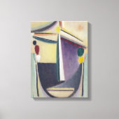 Toile Tête Abstraite, Noir-Jaune-Violet (Recto)