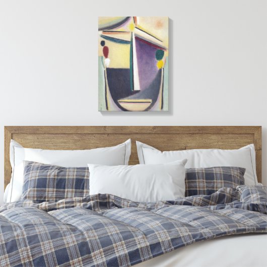 Toile Tête Abstraite, Noir-Jaune-Violet (Insitu(Chambre))