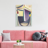 Toile Tête Abstraite, Noir-Jaune-Violet (Insitu(Salon))