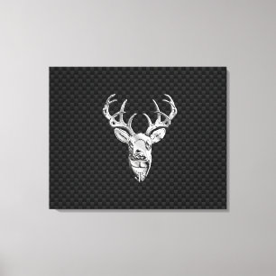 Toile Tête de cerf d'argent sur le décor de fibre de car