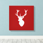 Toile Tête de cerf de Noël rouge et blanc (Insitu (Plancher de Bois))