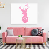 TOILE TÊTE DE CERF HIPSTER AVEC LES COEURS (Insitu(Salon))