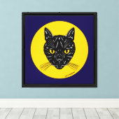 Toile Tête de chat noir (Insitu (Plancher de Bois))