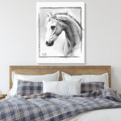 Toile Tête de cheval Dessin de charbon de bois Art équin (Insitu(Chambre))