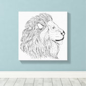 Toile Tête de lion 30 inspirée (Insitu (Plancher de Bois))